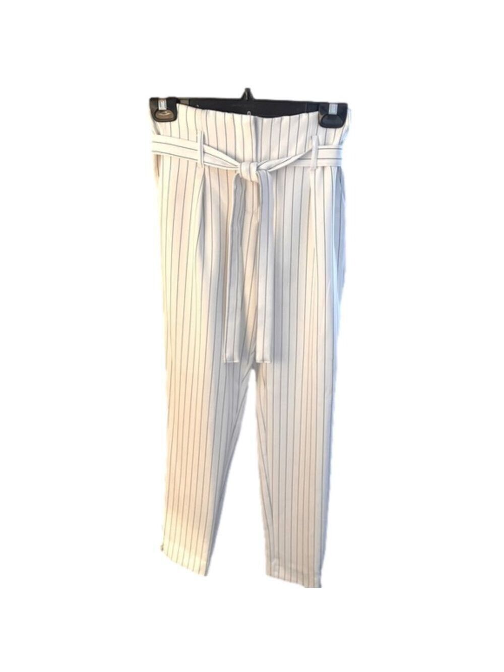 Ladies xs slip on pant, short zipper fly detail and soft belt